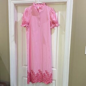 Tuckernuck Pink Midi Dress with Floral Details